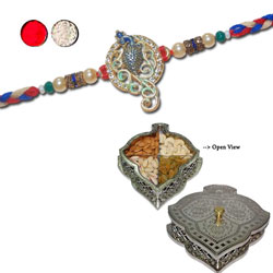 Rakhi - ZR-5600 A (Single Rakhi), Dry Fruit Box - code DFB4000
